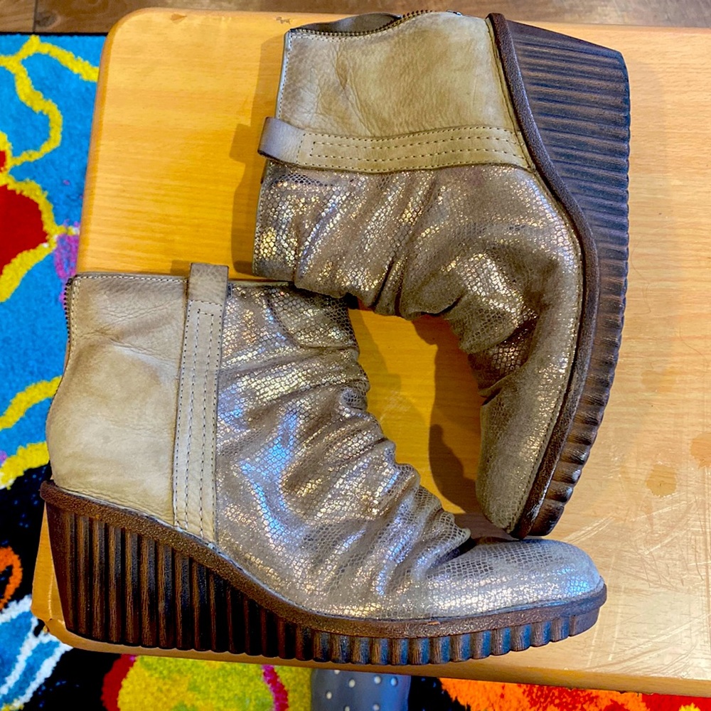 Stylish, Shiny Beige Boots